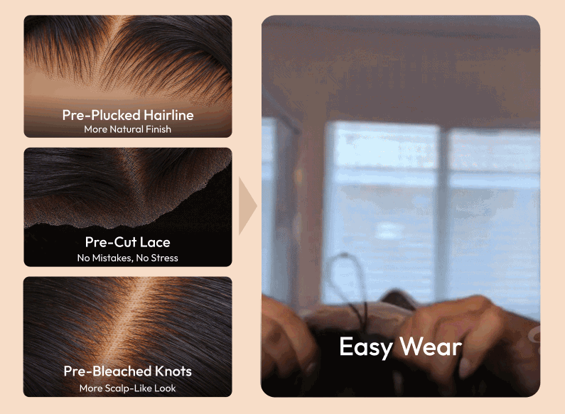Balayage Highlights 100% Human Hair 13x4 Pre-Everything™ Lace Frontal Yaki Straight Drawstring Wig
