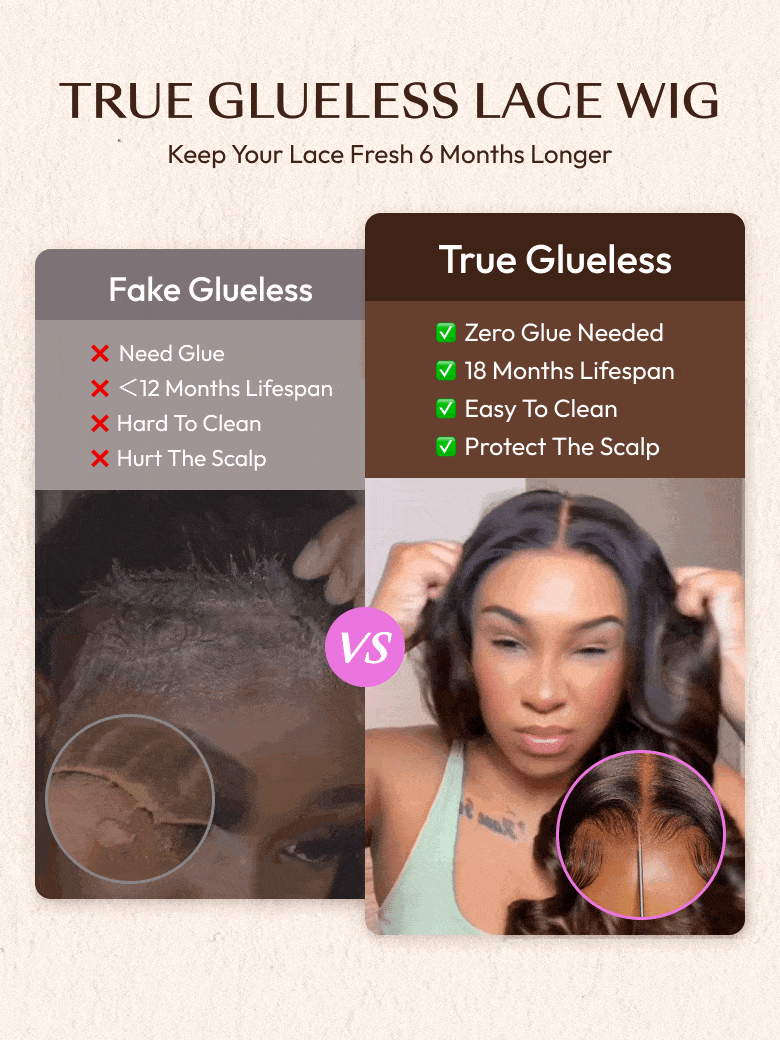 7x5 Bye Bye Slip™ Balayage Highlight Body Wave & Curtain Bangs Wig – Glueless Lace Pull & Go with Invisi Drawstring