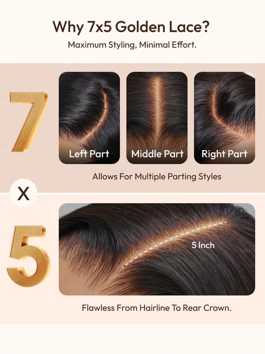 7x5 Bye Bye Slip™ Balayage Highlight Body Wave & Curtain Bangs Wig – Glueless Lace Pull & Go with Invisi Drawstring