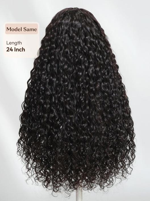 7x5 Bye-Bye Slip™ Put On And Go Glueless Water Wave Drawstring Wig With Baby Hair