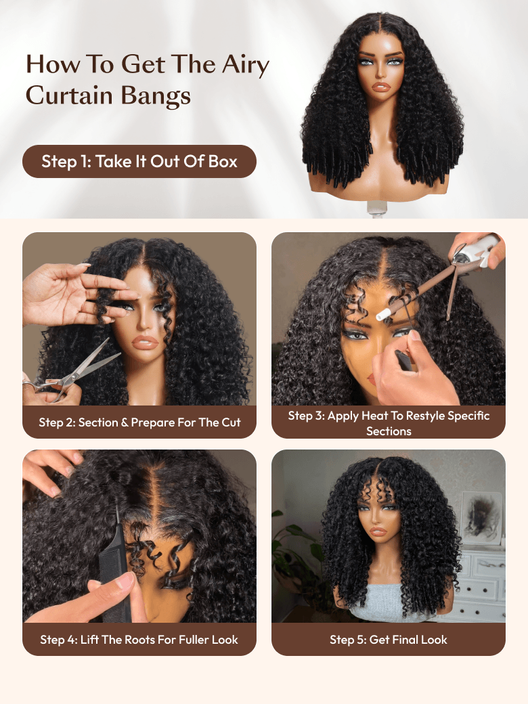 7x5 Bye-Bye Slip & 13x4 Pre Everything Curly Texture Premium Hair Drawstring Wig With Finger Coil Ends 150% Density