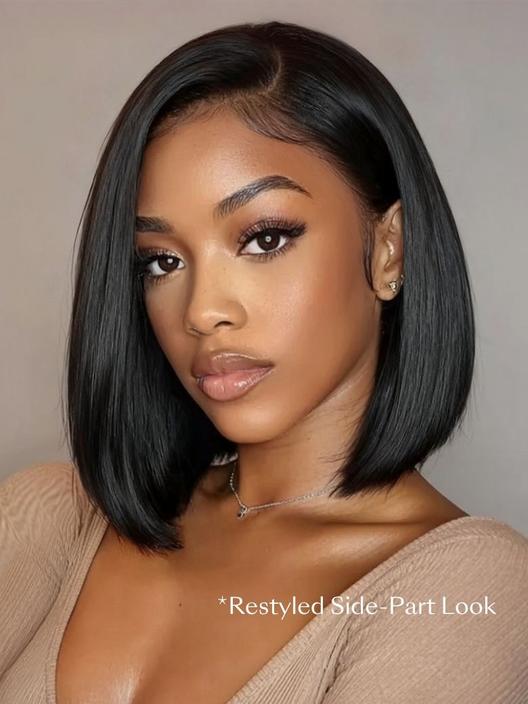7x5 Bye-Bye Knots Glueless Lace Bleached Knots Pre Layered Bob With Drawstring Wig