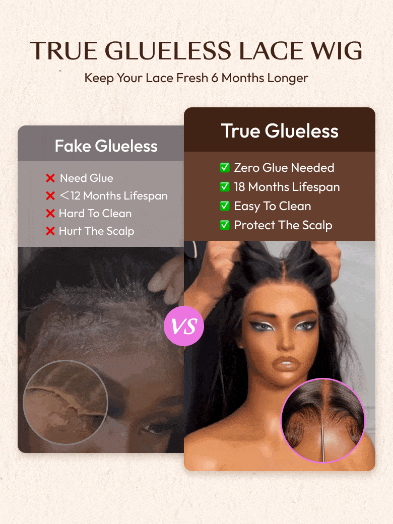 7x5 Bye Bye Slip™ Yaki Straight Black Glueless Wig With Invisible Drawstring