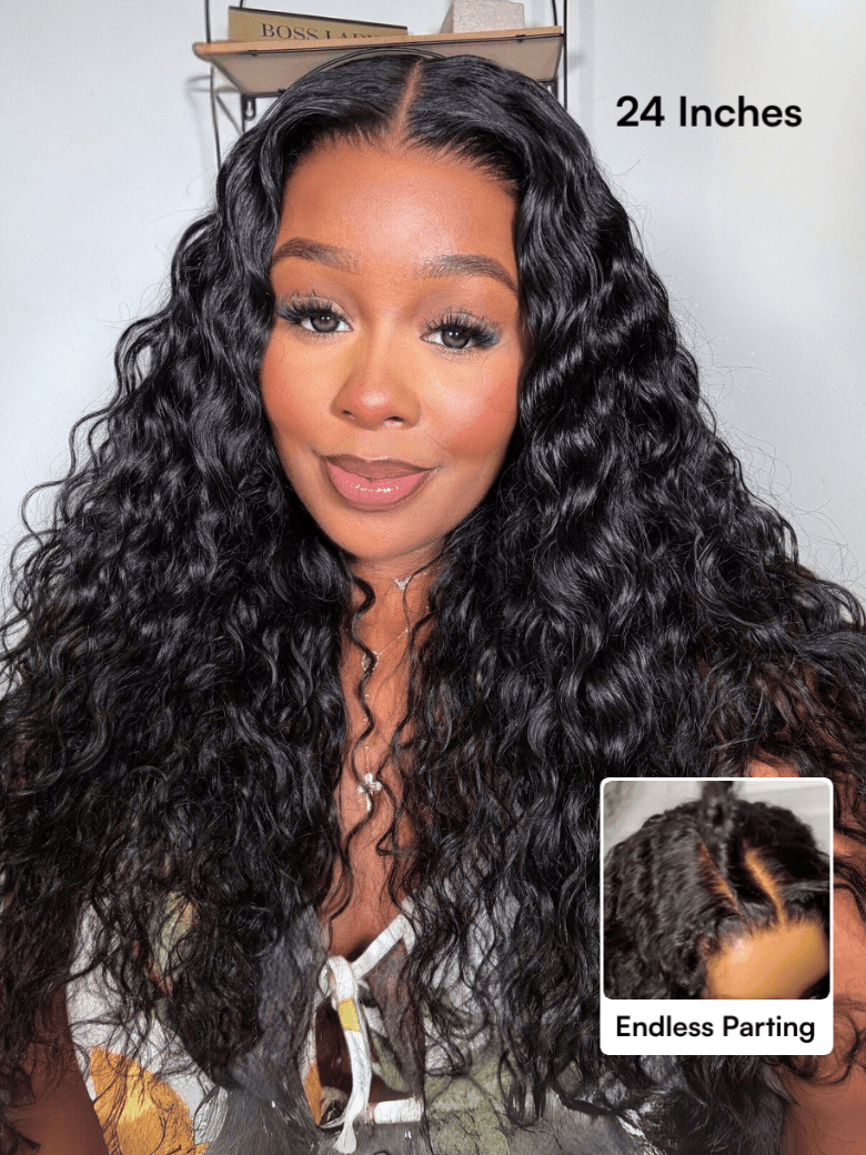 UBetter 7x5 Glueless Non-slip Water Wave with Drawstring Pre-Everything Ready-to-Wear With Baby Hair Wig