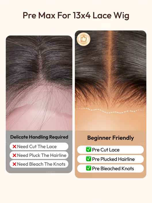 Balayage Highlights 100% Human Hair 13x4 Pre-Everything™ Lace Frontal Yaki Straight Drawstring Wig
